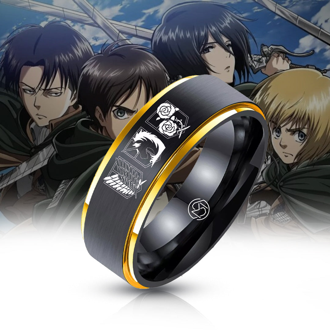Attack on Titan 18K Gold Tungsten Ring – MugenSense
