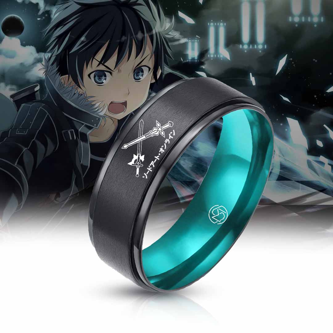 Sword Art Online ring on anime-art background