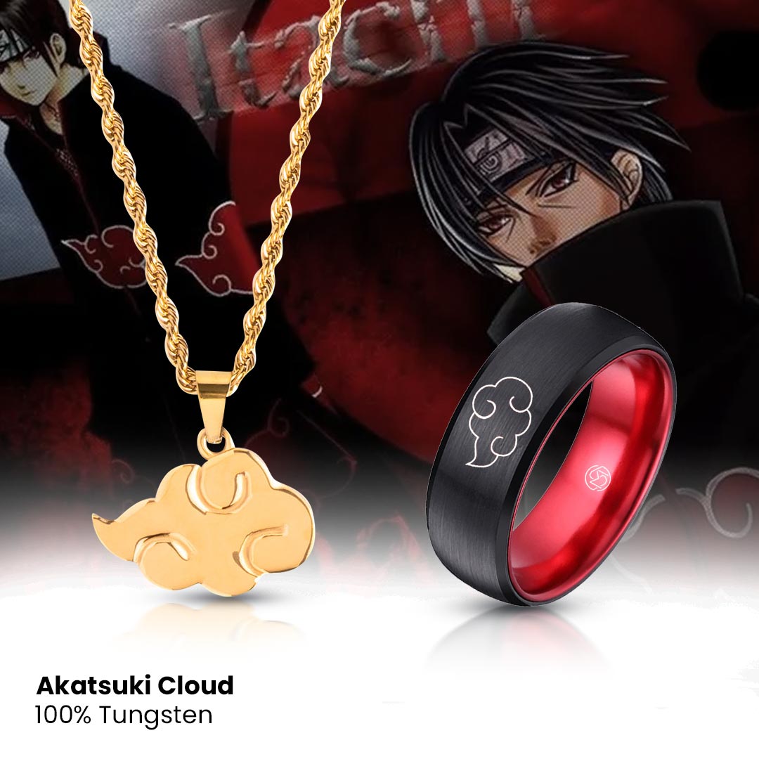 Akatsuki Cloud Pendant + Akatsuki Cloud Ring [Tungsten]