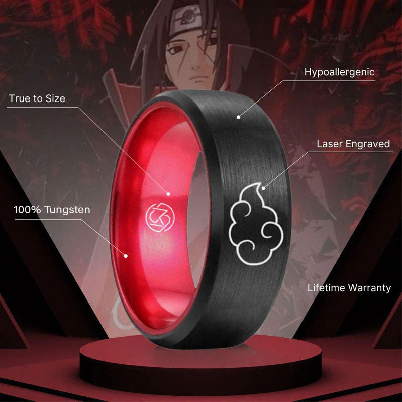 Akatsuki Cloud Pendant + Akatsuki Cloud Ring [Tungsten