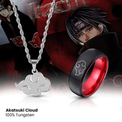 Akatsuki Cloud Pendant + Akatsuki Cloud Ring [Tungsten]