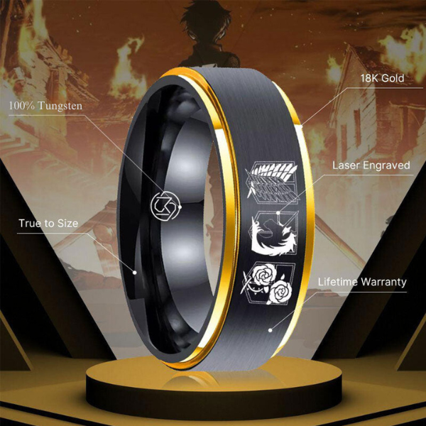 Men's Lion Head Wedding Ring - Stainless Steel With Carbon Fiber, Red CZ & Agate, Size 8-15 | AGI Certified, Gift Ready