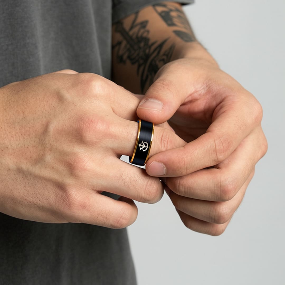 Vegeta Ring – DBZ 18K Gold Tungsten Ring | MugenSense