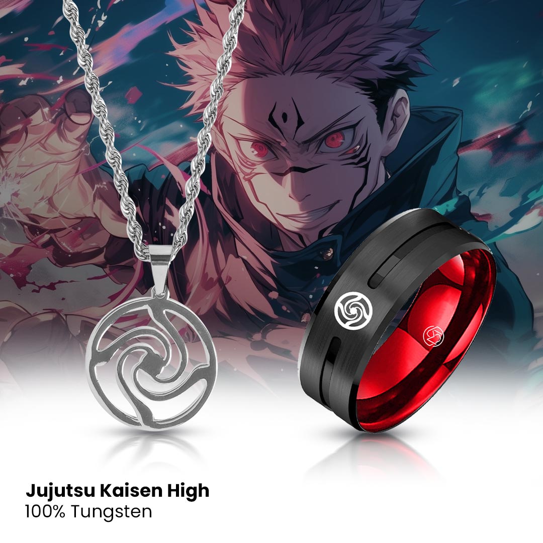 Jujutsu Kaisen Pendant + Jujutsu Kaisen High Ring [Tungsten]