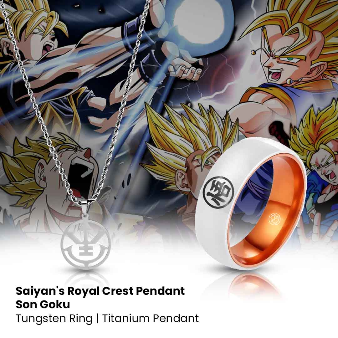 Saiyan's Royal Crest Pendant + Son Goku Ring