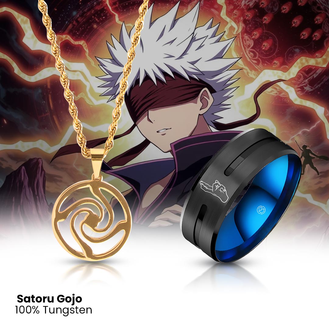 Jujutsu Kaisen Pendant + Satoru Gojo Ring [Tungsten]